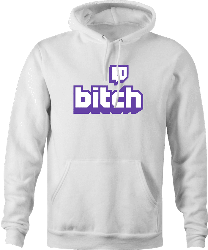 funny Twitch B*tch t-shirt white men's hoodie