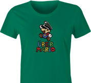 funny german nazi super mario women's green t-shirt 