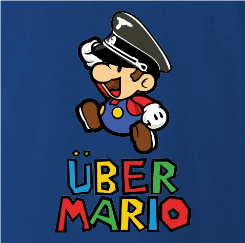 funny german nazi super mario royal blue t-shirt