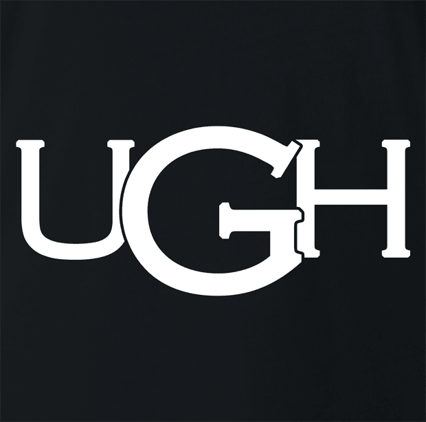 funny Ugh Oof Ugg Uggs Boots Mashup black t-shirt