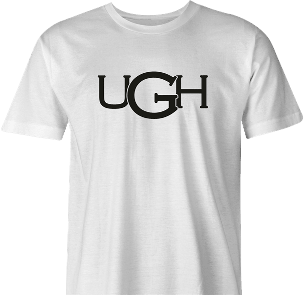 funny Ugh Oof Ugg Uggs Boots Mashup white men's t-shirt