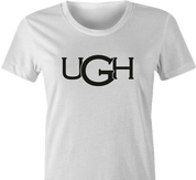 funny Ugh Oof Ugg Uggs Boots Mashup white women's t-shirt
