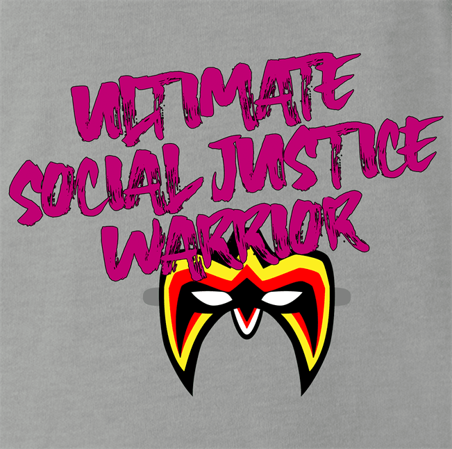 Funny Ultimate Social Justice Warrior - Social Justice Ultimate Warrior WWF Parody Ash Grey T-Shirt