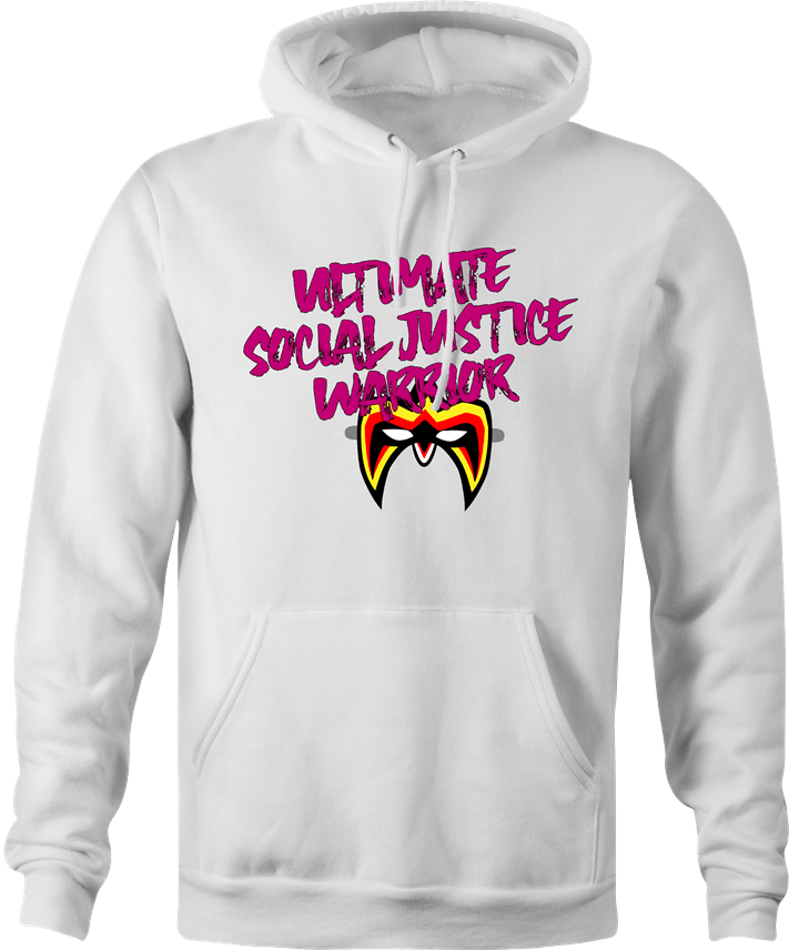 Funny Ultimate Social Justice Warrior - Social Justice Ultimate Warrior WWF Parody White Hoodie