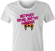 Funny Ultimate Social Justice Warrior - Social Justice Ultimate Warrior WWF Parody White Women's T-Shirt
