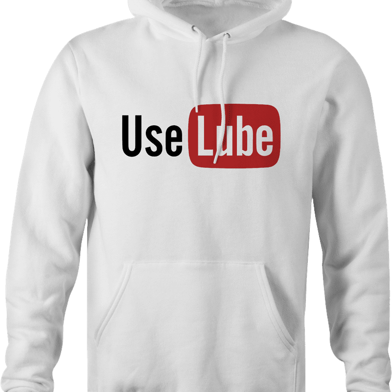 funny use lube sex white hoodie 