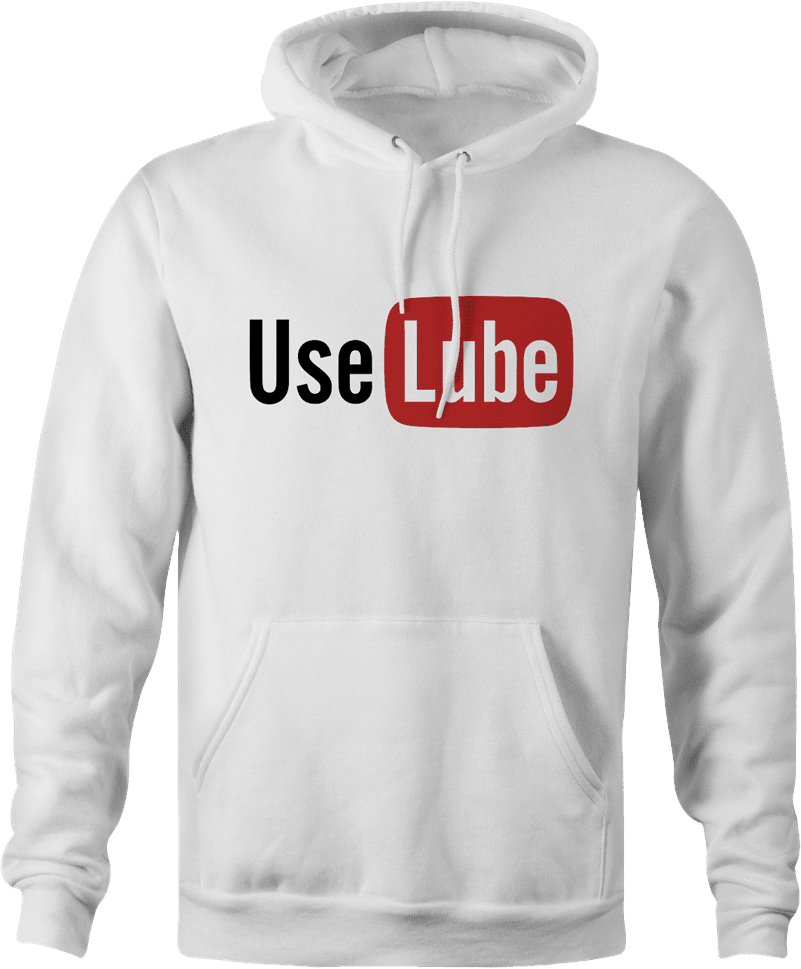 funny use lube sex white hoodie 