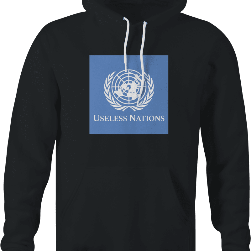 useless united nations black hoodie 
