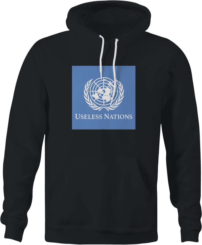 useless united nations black hoodie 