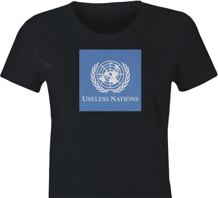 useless united nations women's black t-shirt 