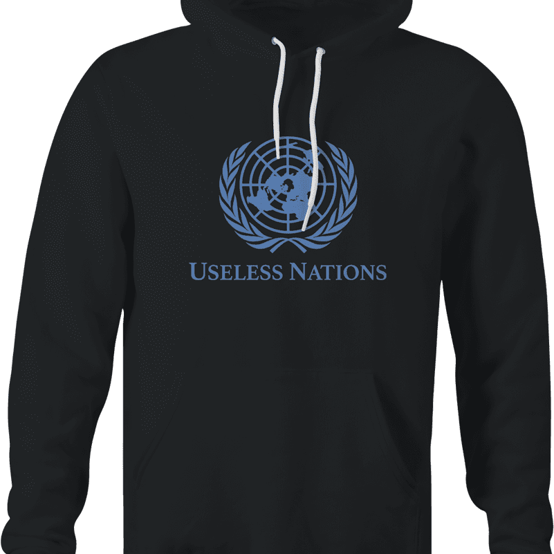 useless united nations black hoodie  
