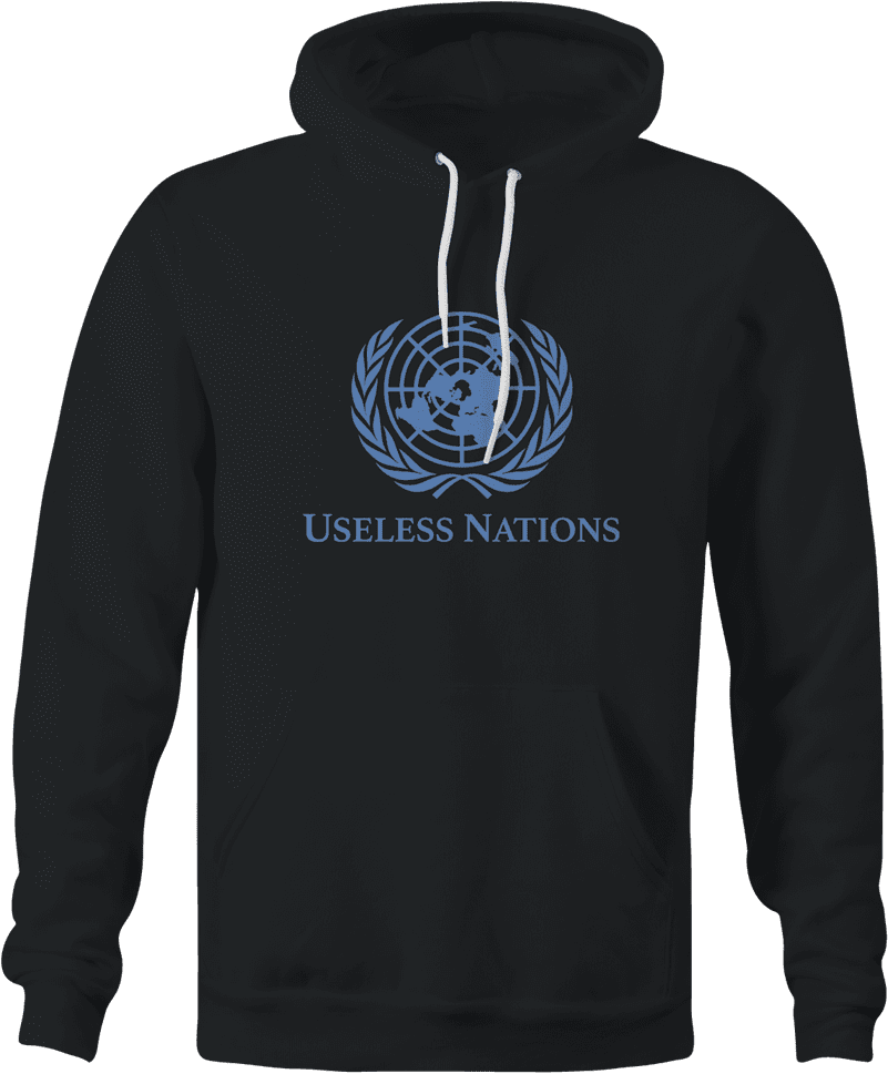 useless united nations black hoodie  