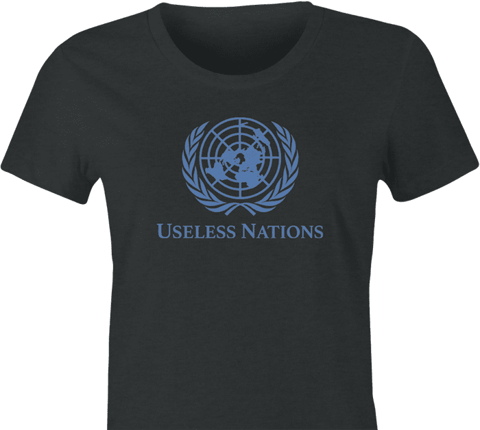 useless united nations women's black t-shirt 