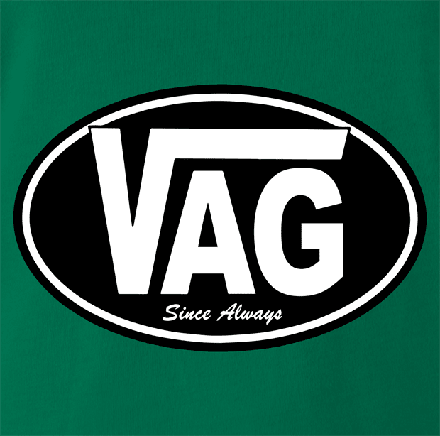 funny vagina vag vans parody green t-shirt  