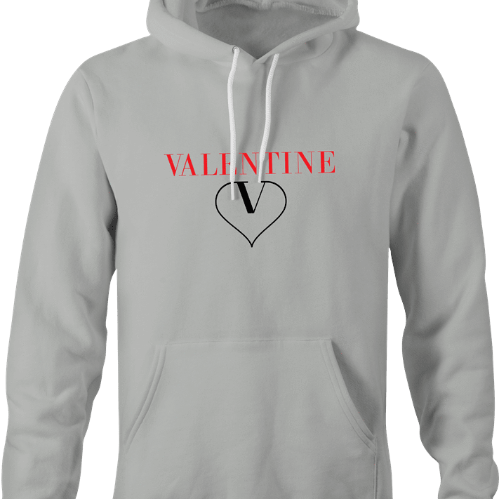 funny Valentine's Day Parody men's grey hoodie