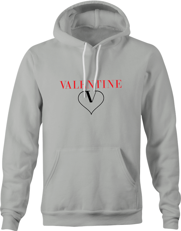 funny Valentine's Day Parody men's grey hoodie
