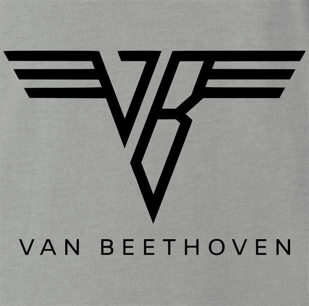 Funny Ludwig Van Beethoven Rocks Van Halen Mashup Parody Ash Grey T-Shirt