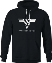 Funny Ludwig Van Beethoven Rocks Van Halen Mashup Parody Black Hoodie
