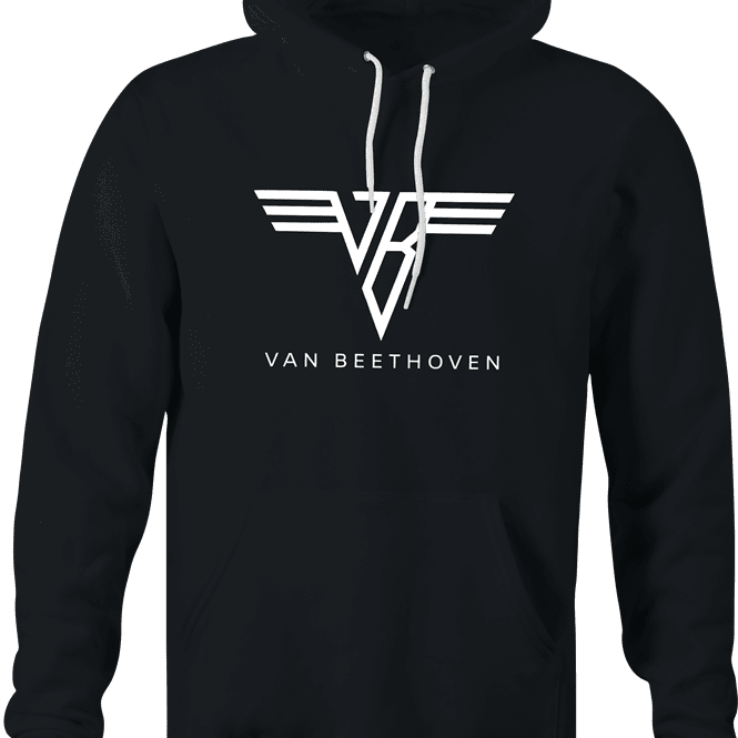Funny Ludwig Van Beethoven Rocks Van Halen Mashup Parody Black Hoodie