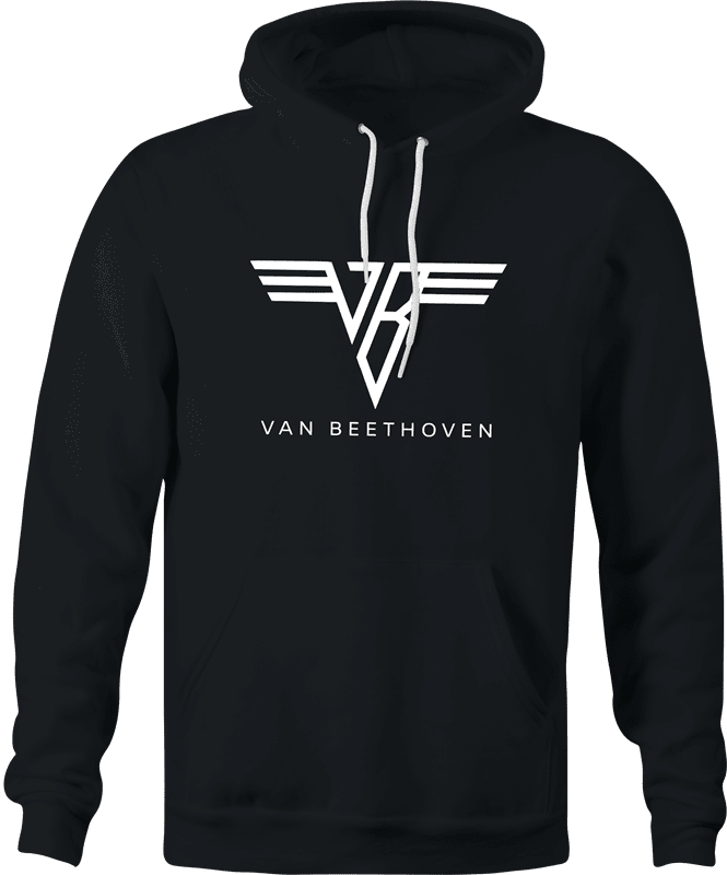 Funny Ludwig Van Beethoven Rocks Van Halen Mashup Parody Black Hoodie