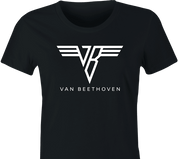 Funny Ludwig Van Beethoven Rocks Van Halen Mashup Parody Women's Black