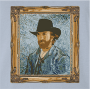 Funny van gogh martial arts painting parody men's light blue t-shirt