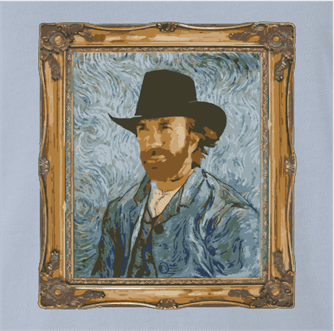 Funny van gogh martial arts painting parody men's light blue t-shirt