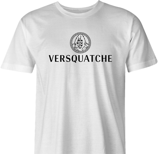 funny Bigfoot Fashion, Haute Couture Sasquatch Versace mashup t-shirt white men's 