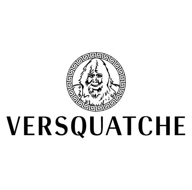 funny Bigfoot Fashion, Haute Couture Sasquatch Versace mashup t-shirt white 