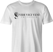 Famous quote veni vidi vici Julius Caesar funny t-shirt men's white  
