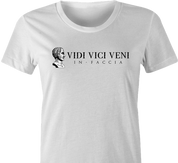 Famous quote veni vidi vici Julius Caesar funny t-shirt women's white  