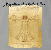 Funny perfect man leonardo da vinci well endowed ash grey t-shirt