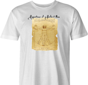 Funny perfect man leonardo da vinci well endowed white men's t-shirt