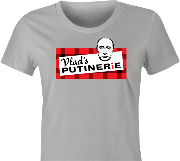 Funny Vladimir Putin Poutine Poutinerie - Russia Parody T-Shirt Women's Ash Grey
