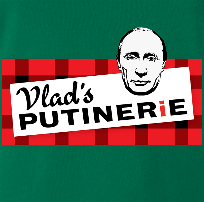 Funny Vladimir Putin Poutine Poutinerie - Russia Parody Green T-Shirt