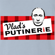 Funny Vladimir Putin Poutine Poutinerie - Russia Parody Light Blue T-Shirt
