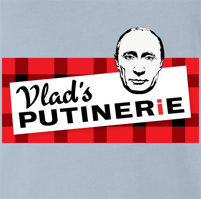 Funny Vladimir Putin Poutine Poutinerie - Russia Parody Light Blue T-Shirt