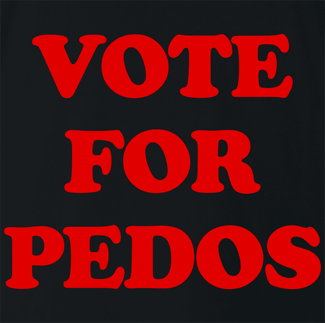 Funny Weird Vote For Pedro Typo Parody Black T-Shirt