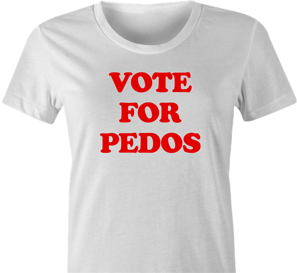 Funny Weird Vote For Pedro Typo Parody White Women's T-Shirt