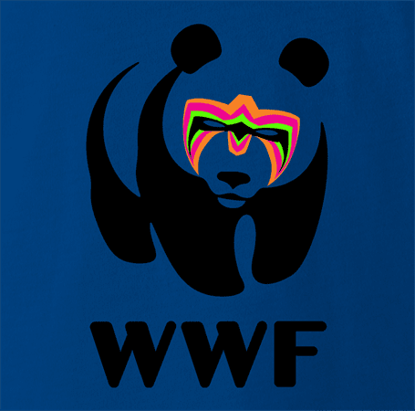 Funny Ultimate Warrior WWE WWF  parody t-shirt Royal Blue