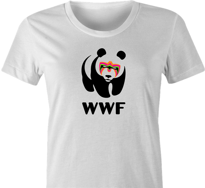 Funny Ultimate Warrior WWE WWF  parody t-shirt white women's