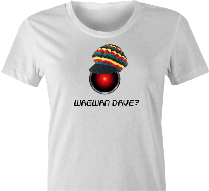 funny 2001 a space odyssey white women's t-shirt 