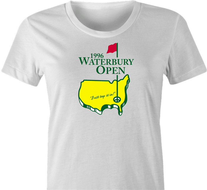 funny waterbury open happy gilmore golf white women's t-shirt 