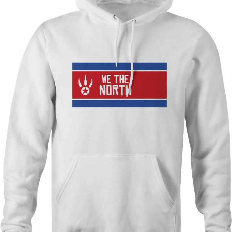 funny we the north toronto raptors north korea white hoodie 