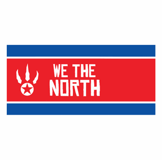 funny we the north toronto raptors north korea white t-shirt