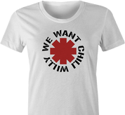 Funny we want chilly will the simpsons rhcp women's t-shirt