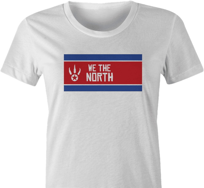 funny we the north toronto raptors north korea women's t-shirt