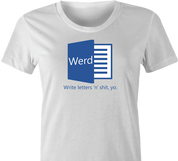 funny word street slang microsoft ebonics women's t-shirt white 