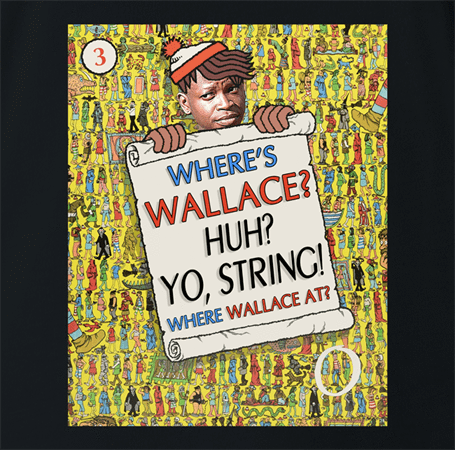 Where's Wallace? The Wire meets Where's Waldo  black t-shirt 