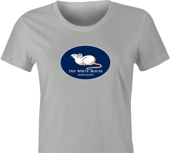 funny The White House Mouse t-shirt women's Ash Grey